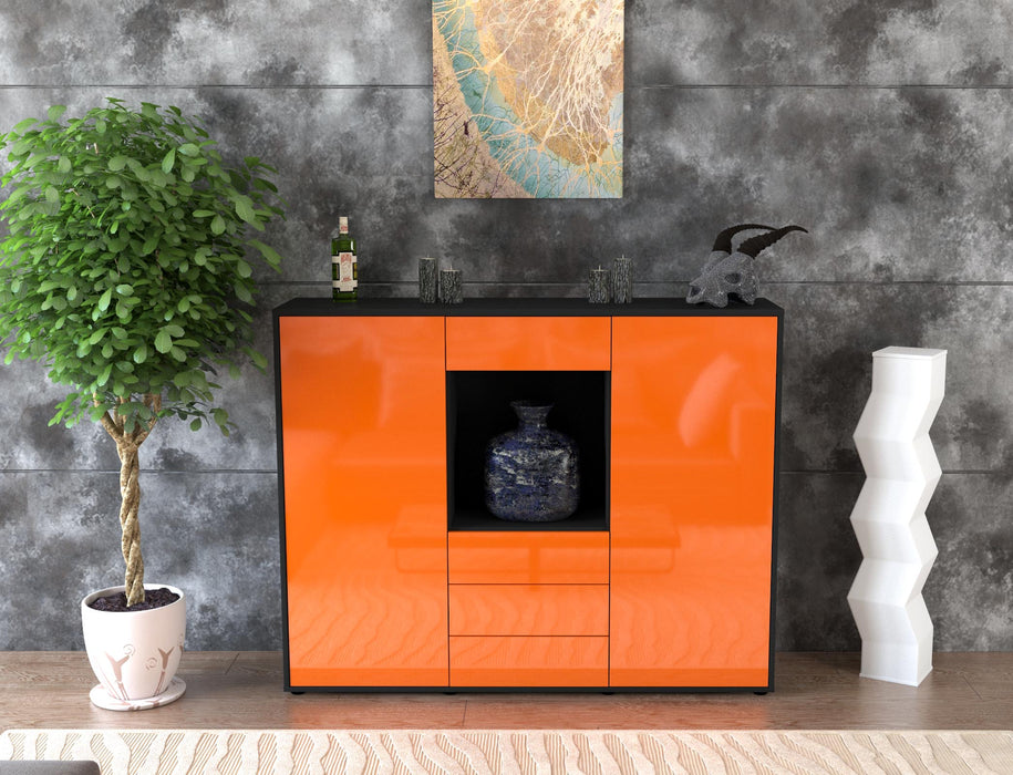 Highboard Mariella, Orange Front (136x108x35cm) - Dekati GmbH