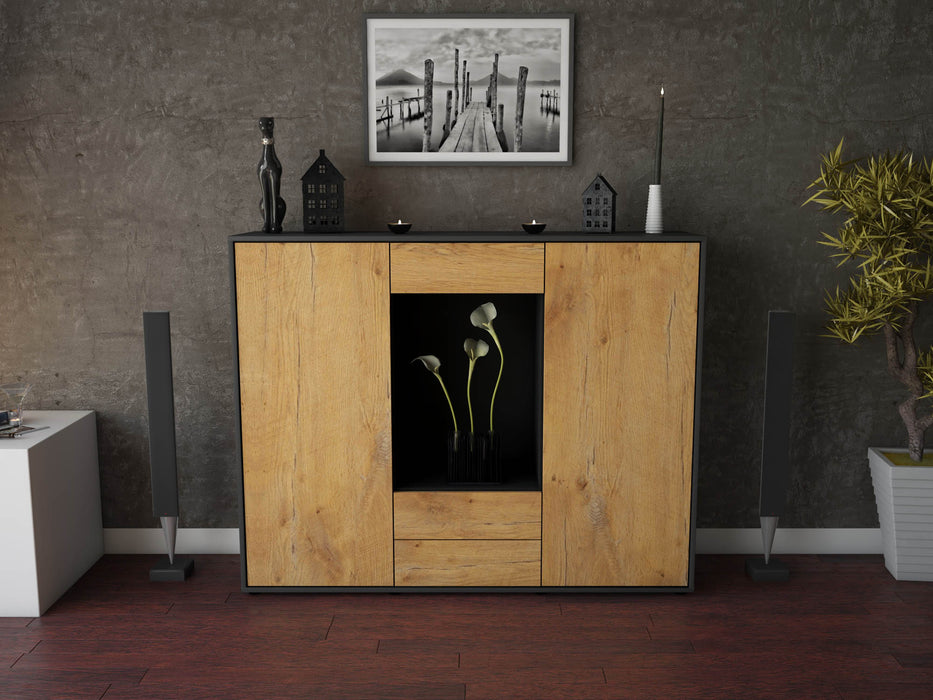 Highboard Marilena, Eiche Front (136x108x35cm) - Dekati GmbH