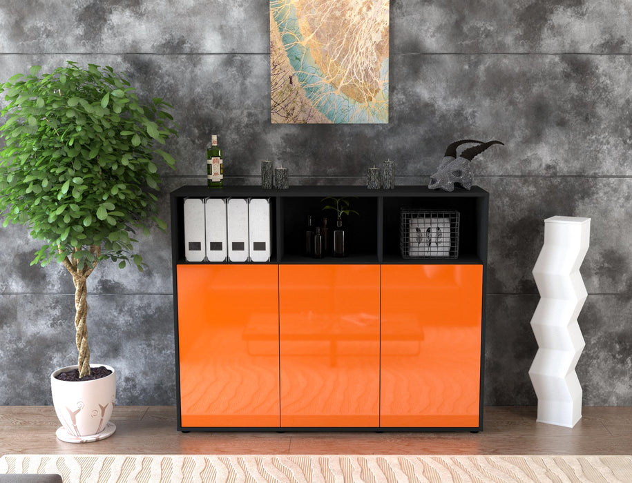 Highboard Marina, Orange Front (136x108x35cm) - Dekati GmbH