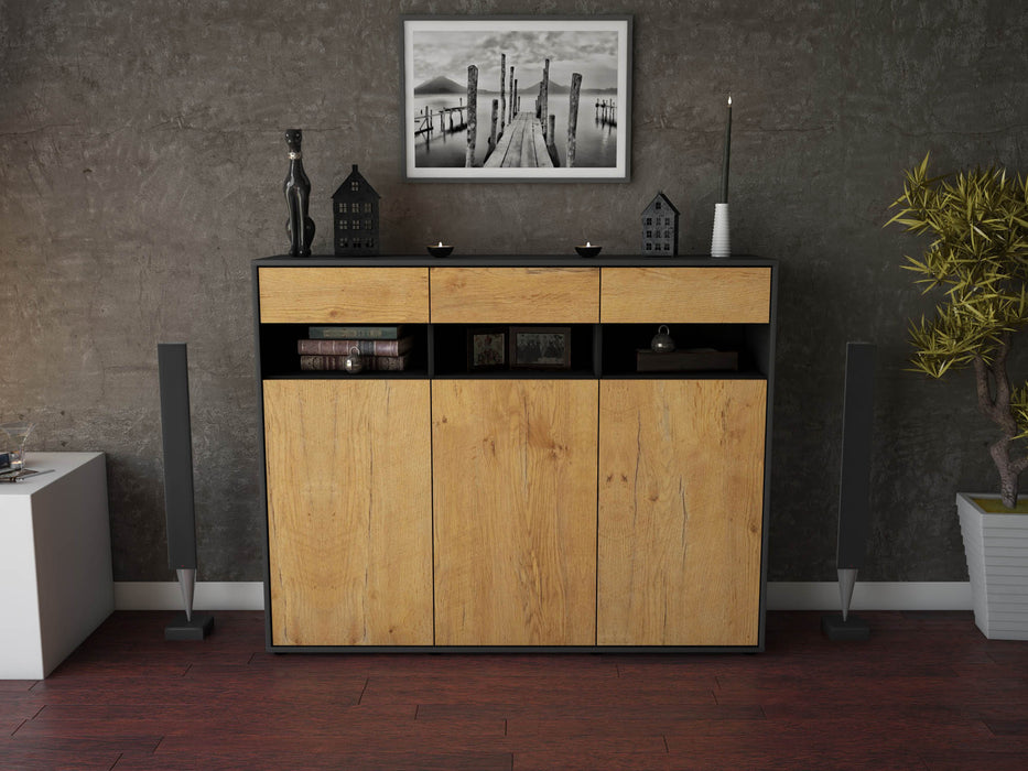 Highboard Marlene, Eiche Front (136x108x35cm) - Dekati GmbH