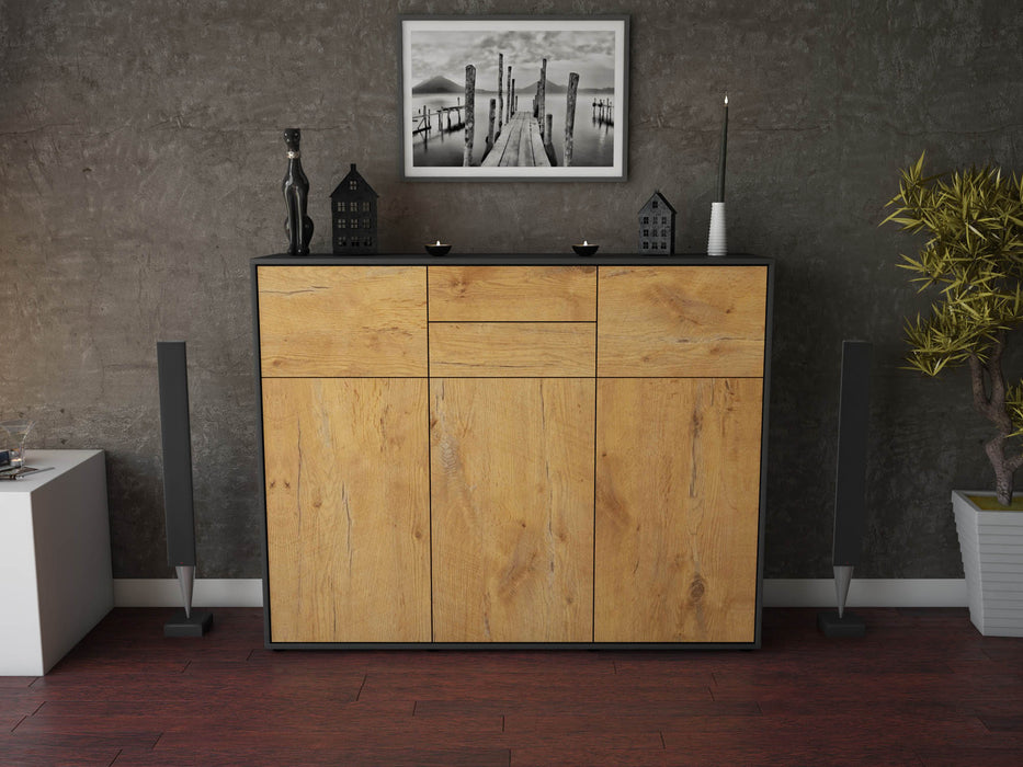 Highboard Matea, Eiche Front (136x108x35cm) - Dekati GmbH