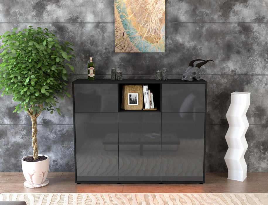 Highboard Melanie, Grau Front (136x108x35cm) - Dekati GmbH