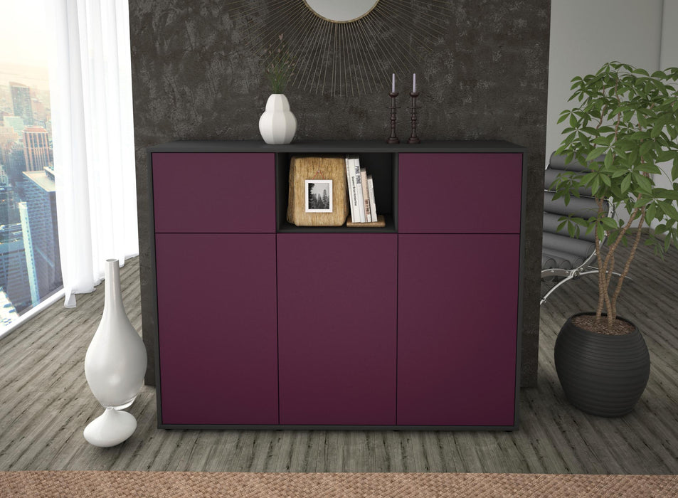 Highboard Melanie, Lila Front (136x108x35cm) - Dekati GmbH