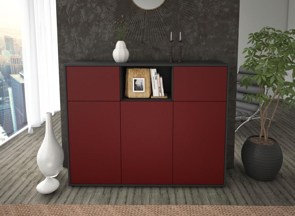 Highboard Melanie, Bordeaux Front (136x108x35cm) - Dekati GmbH