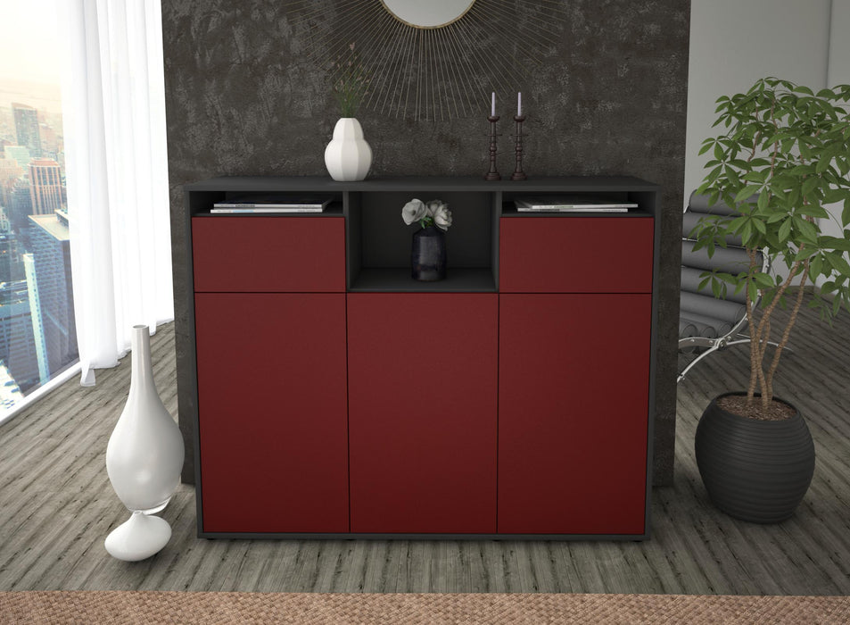 Highboard Melena, Bordeaux Front (136x108x35cm) - Dekati GmbH