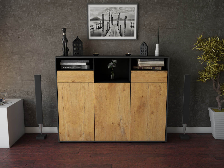 Highboard Melina, Eiche Front (136x108x35cm) - Dekati GmbH