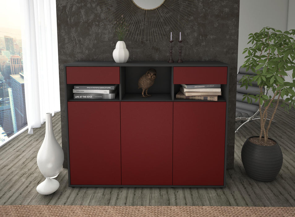 Highboard Mena, Bordeaux Front (136x108x35cm) - Dekati GmbH