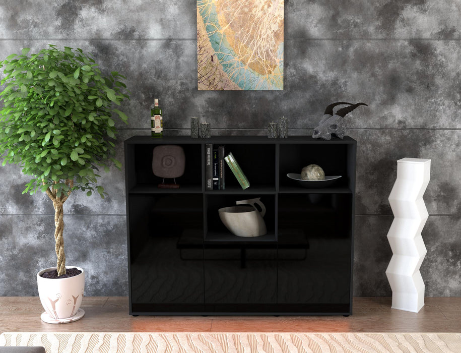 Highboard Mia, Schwarz Front (136x108x35cm) - Dekati GmbH