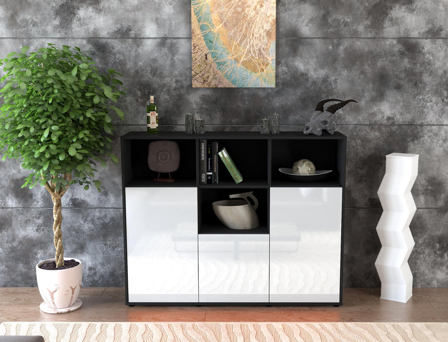 Highboard Mia, Weiß Front (136x108x35cm) - Dekati GmbH