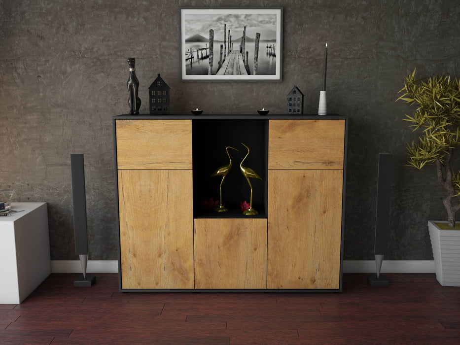 Highboard Michelle, Eiche Front (136x108x35cm) - Dekati GmbH