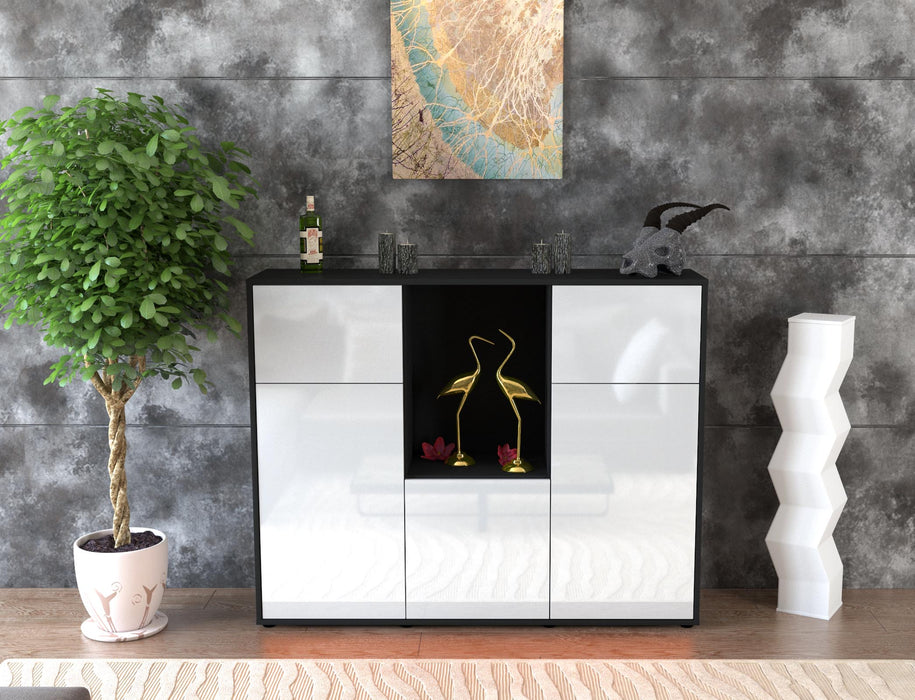 Highboard Michelle, Weiß Front (136x108x35cm) - Dekati GmbH