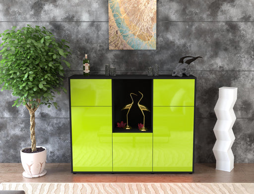 Highboard Michelle, Grün Front (136x108x35cm) - Dekati GmbH