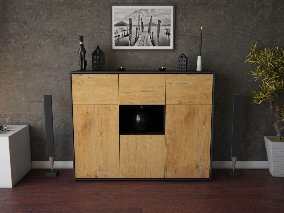 Highboard Milena, Eiche Front (136x108x35cm) - Dekati GmbH