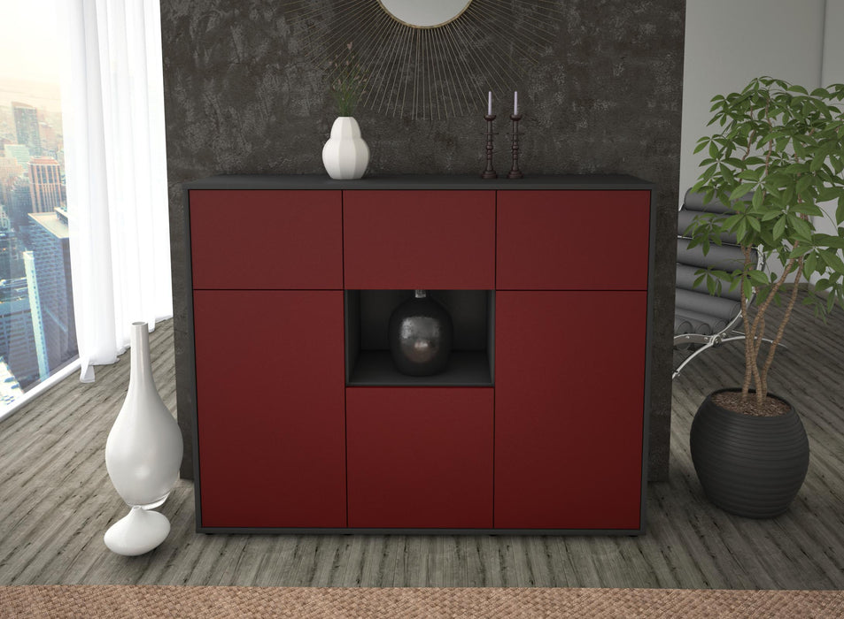 Highboard Milena, Bordeaux Front (136x108x35cm) - Dekati GmbH