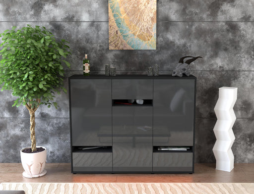 Highboard Mirella, Grau Front (136x108x35cm) - Dekati GmbH