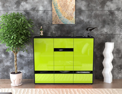 Highboard Mona, Grün Front (136x108x35cm) - Dekati GmbH