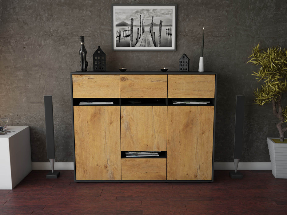 Highboard Monia, Eiche Front (136x108x35cm) - Dekati GmbH