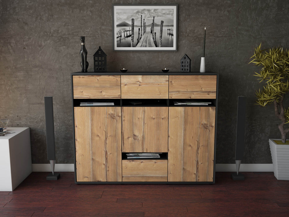 Highboard Monia, Pinie Front (136x108x35cm) - Dekati GmbH