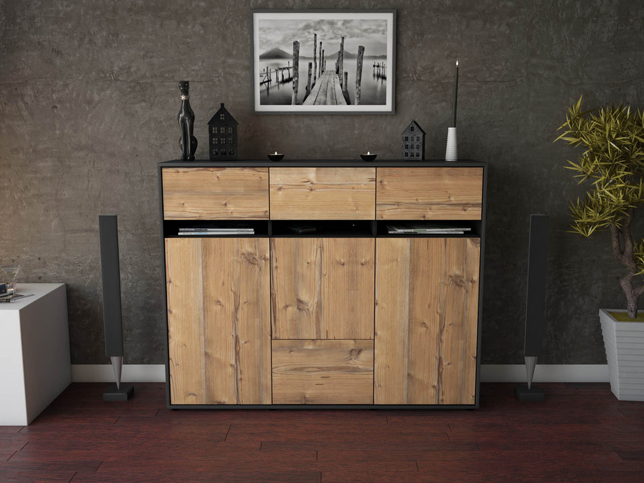 Highboard Monja, Pinie Front (136x108x35cm) - Dekati GmbH