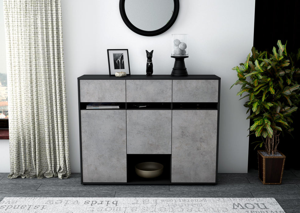 Highboard Natalie, Beton Front (136x108x35cm) - Dekati GmbH