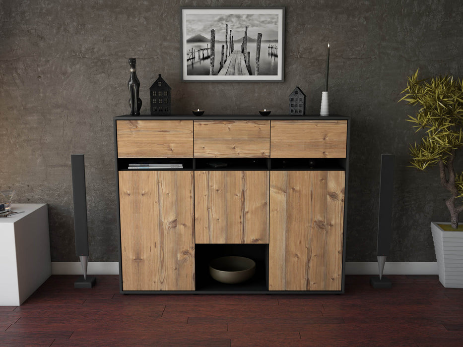 Highboard Natalie, Pinie Front (136x108x35cm) - Dekati GmbH