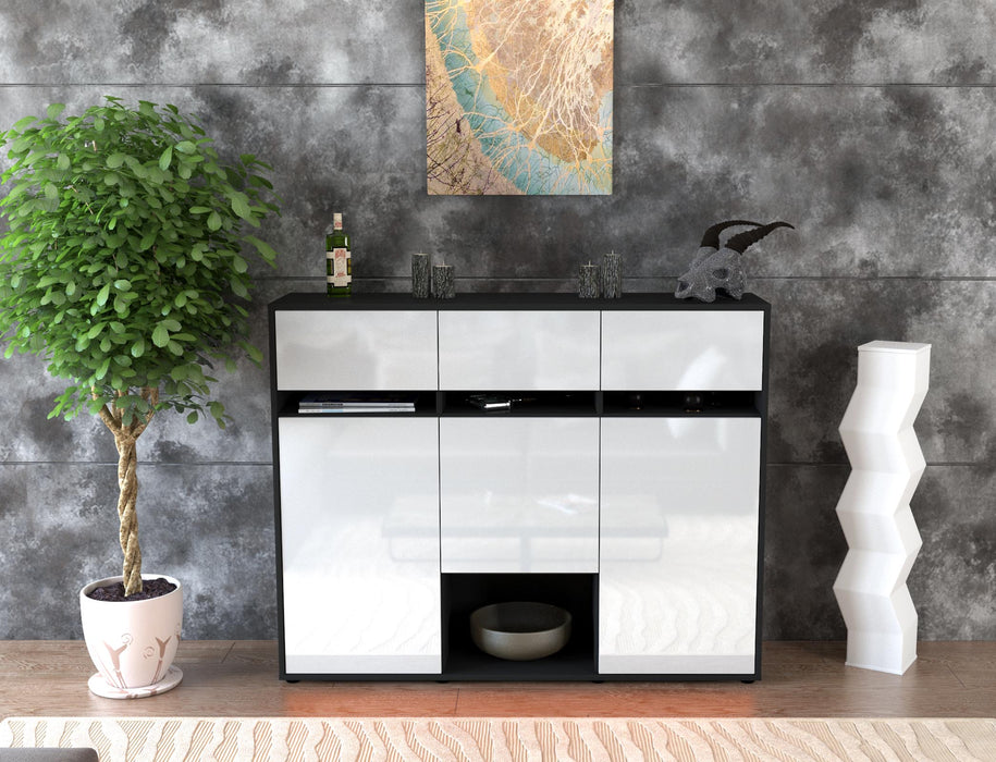 Highboard Natalie, Weiß Front (136x108x35cm) - Dekati GmbH