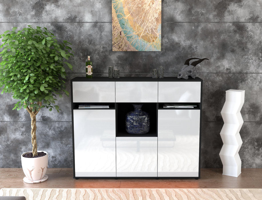 Highboard Nathalie, Weiß Front (136x108x35cm) - Dekati GmbH