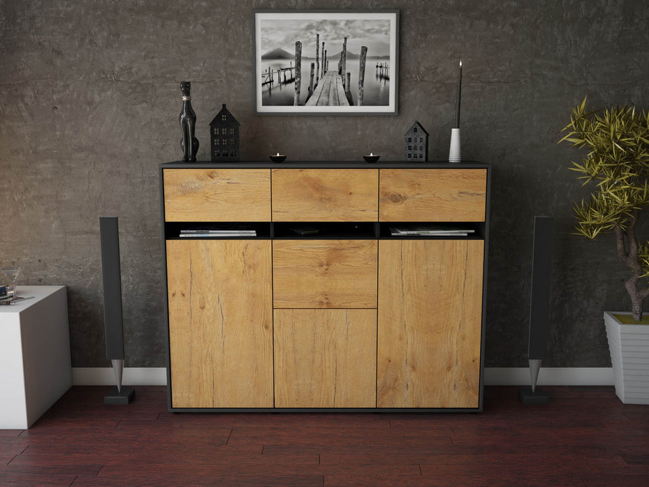 Highboard Neda, Eiche Front (136x108x35cm) - Dekati GmbH