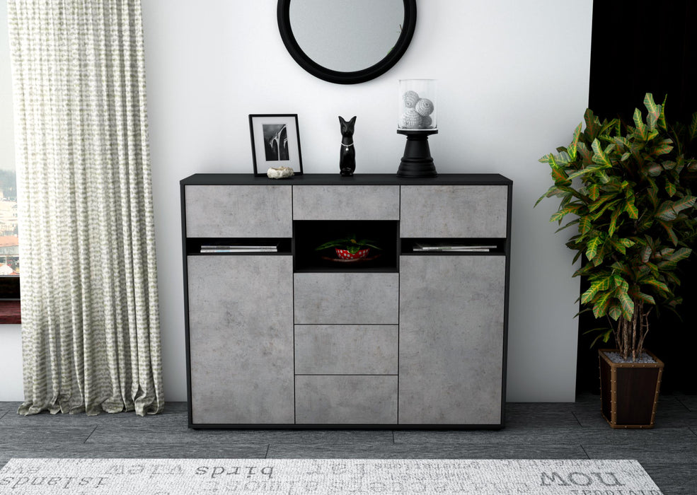 Highboard Nella, Beton Front (136x108x35cm) - Dekati GmbH