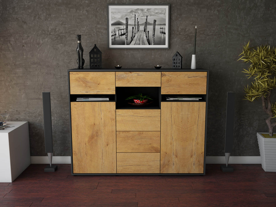 Highboard Nella, Eiche Front (136x108x35cm) - Dekati GmbH