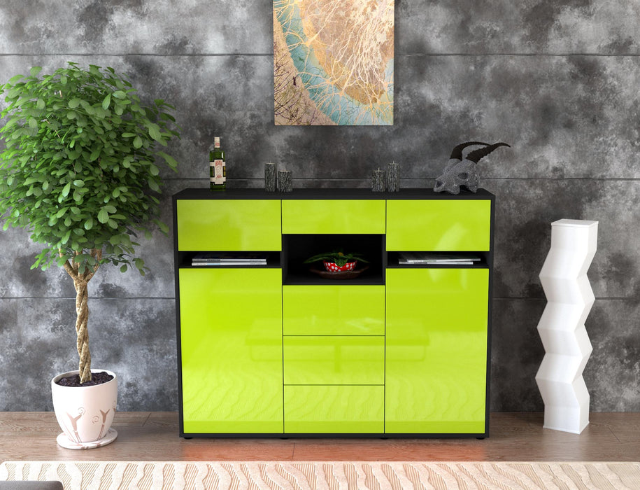 Highboard Nella, Grün Front (136x108x35cm) - Dekati GmbH