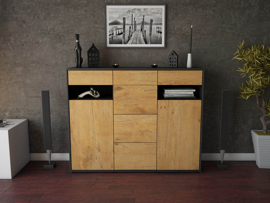 Highboard Nevia, Eiche Front (136x108x35cm) - Dekati GmbH