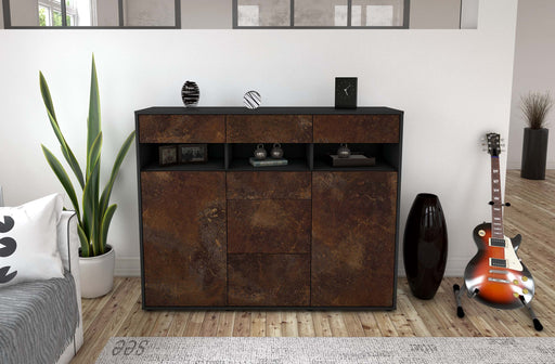 Highboard Ylenia, Rost Front (136x108x35cm) - Dekati GmbH