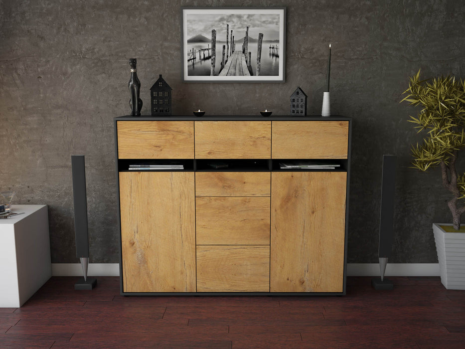 Highboard Nica, Eiche Front (136x108x35cm) - Dekati GmbH