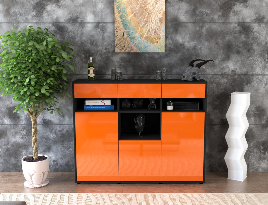 Highboard Nicole, Orange Front (136x108x35cm) - Dekati GmbH