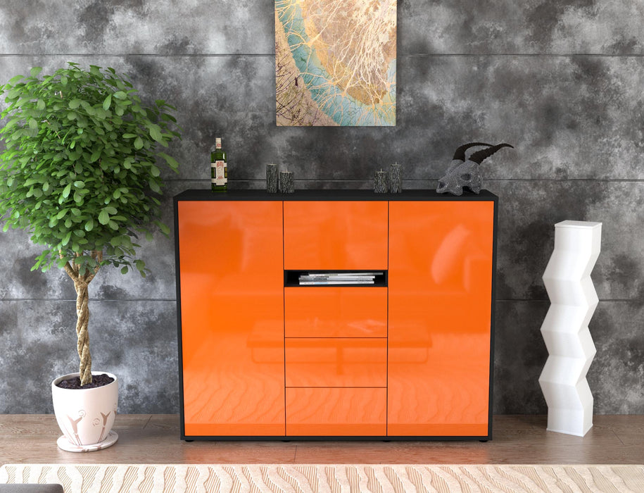 Highboard Nikola, Orange Front (136x108x35cm) - Dekati GmbH