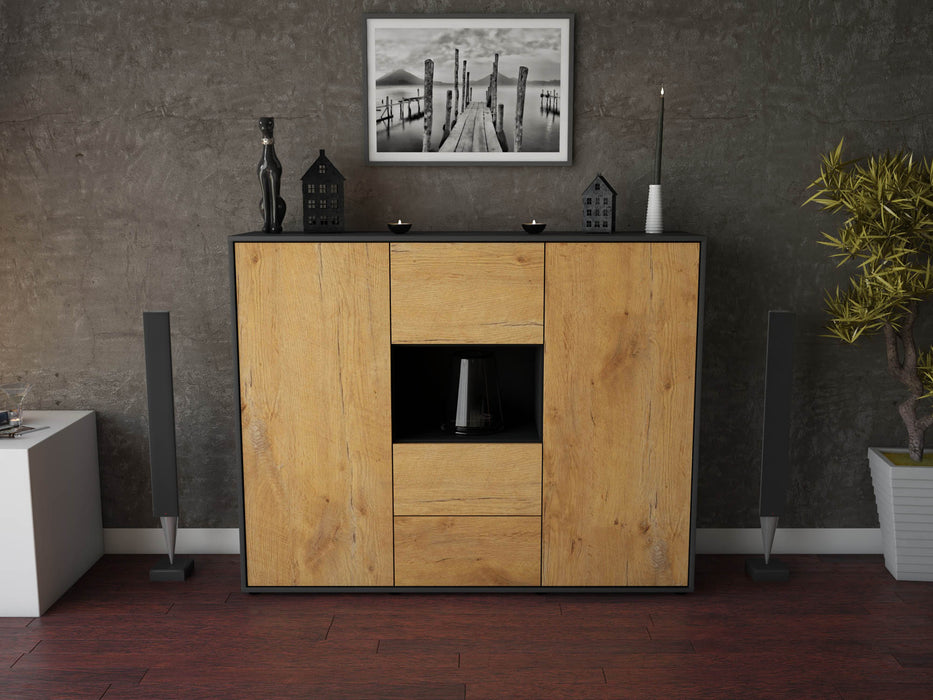 Highboard Nila, Eiche Front (136x108x35cm) - Dekati GmbH