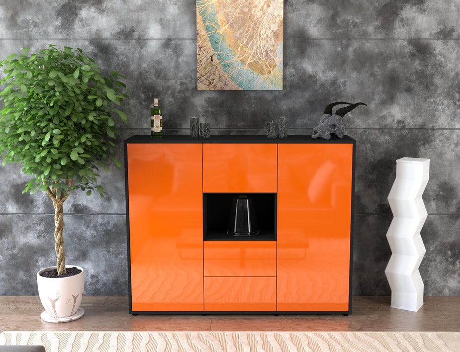 Highboard Nila, Orange Front (136x108x35cm) - Dekati GmbH