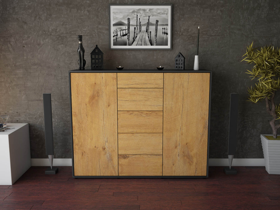 Highboard Nina, Eiche Front (136x108x35cm) - Dekati GmbH