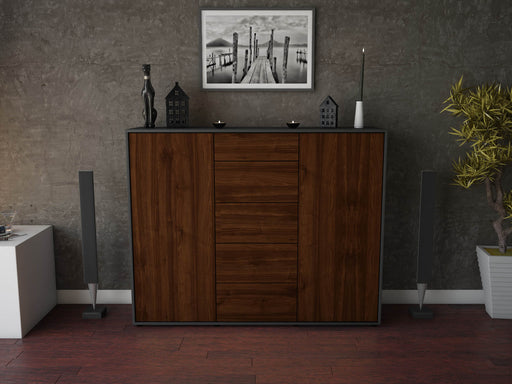 Highboard Nina, Walnuss Front (136x108x35cm) - Dekati GmbH