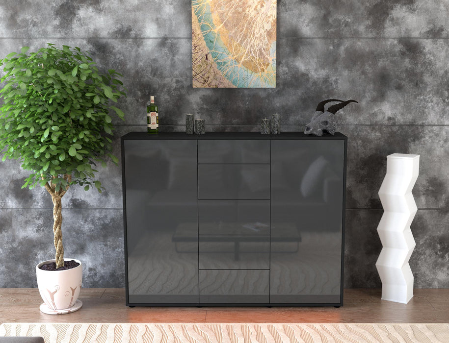 Highboard Nina, Grau Front (136x108x35cm) - Dekati GmbH