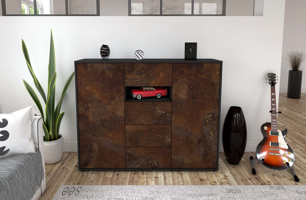 Highboard Noe, Rost Front (136x108x35cm) - Dekati GmbH