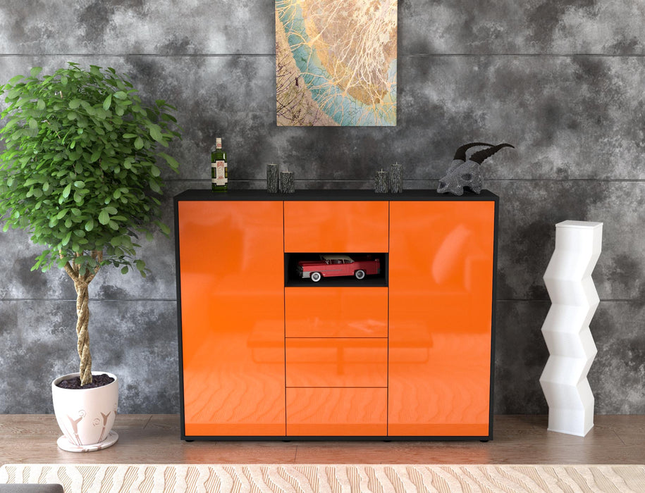 Highboard Noe, Orange Front (136x108x35cm) - Dekati GmbH