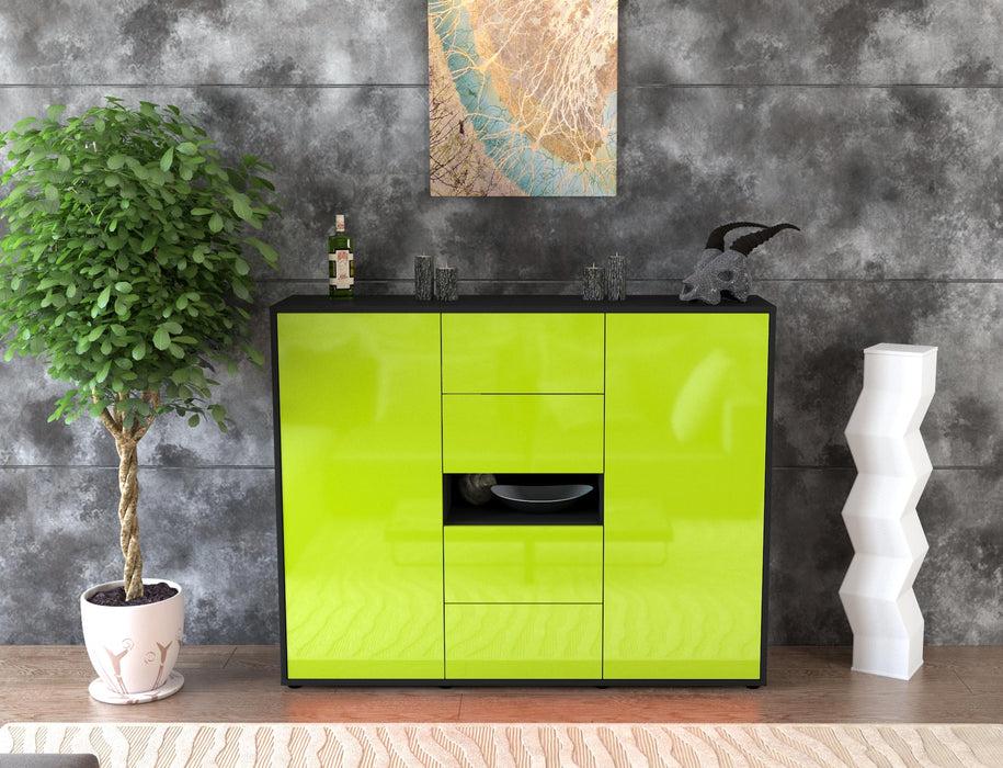 Highboard Noelia, Grün Front (136x108x35cm) - Dekati GmbH