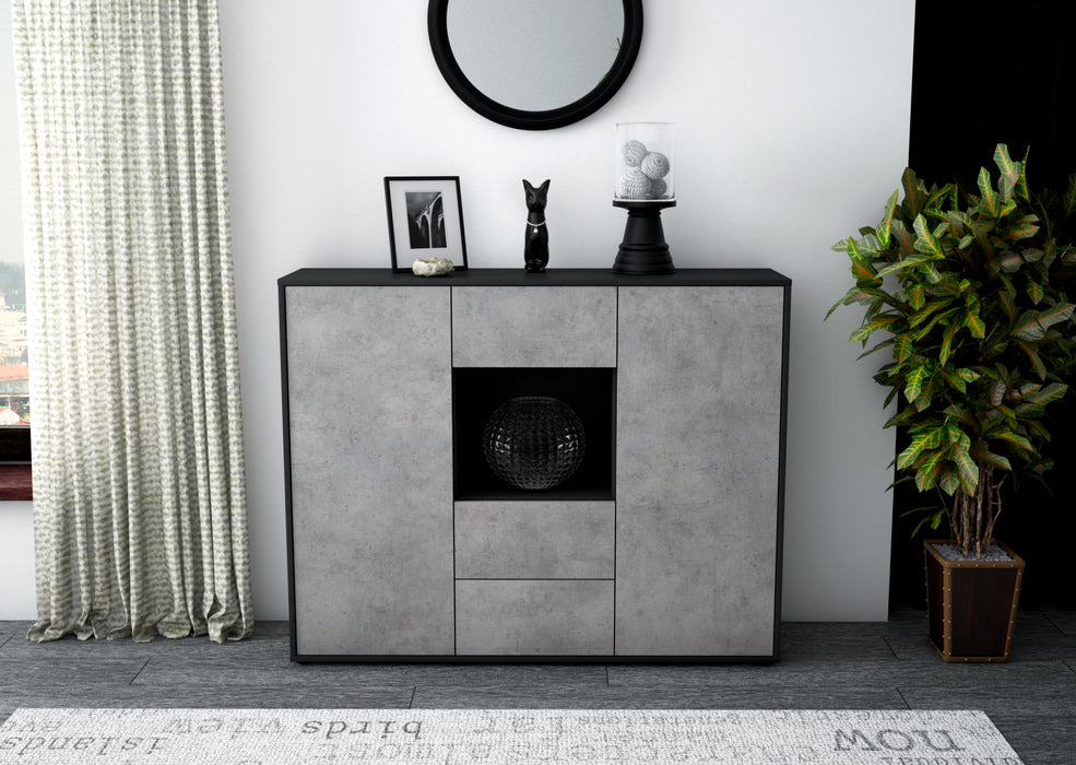 Highboard Noemi, Beton Front (136x108x35cm) - Dekati GmbH