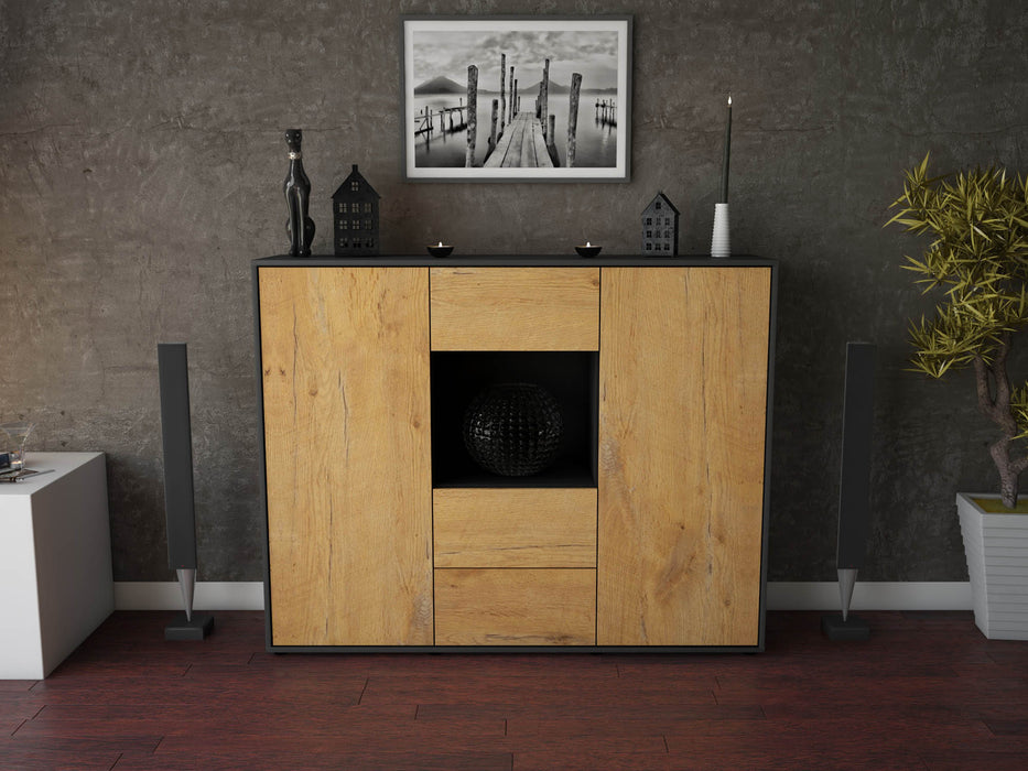 Highboard Noemi, Eiche Front (136x108x35cm) - Dekati GmbH