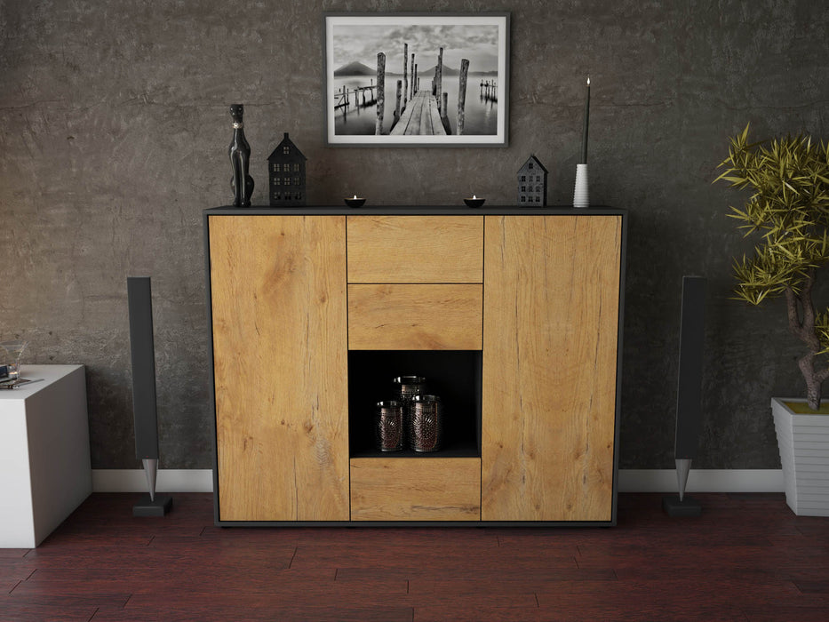 Highboard Nora, Eiche Front (136x108x35cm) - Dekati GmbH