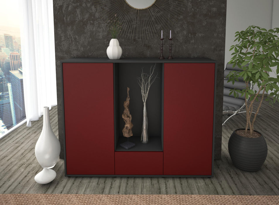 Highboard Nuccia, Bordeaux Front (136x108x35cm) - Dekati GmbH