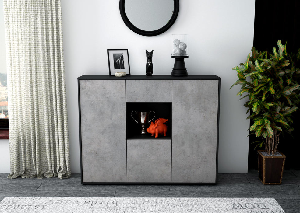 Highboard Nuria, Beton Front (136x108x35cm) - Dekati GmbH