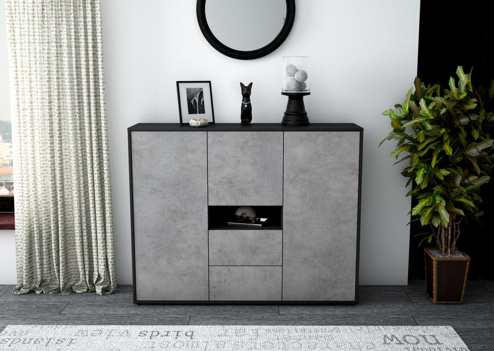 Highboard Olivia, Beton Front (136x108x35cm) - Dekati GmbH